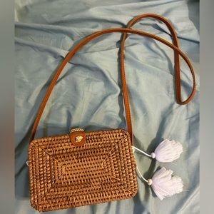Woven basket bag